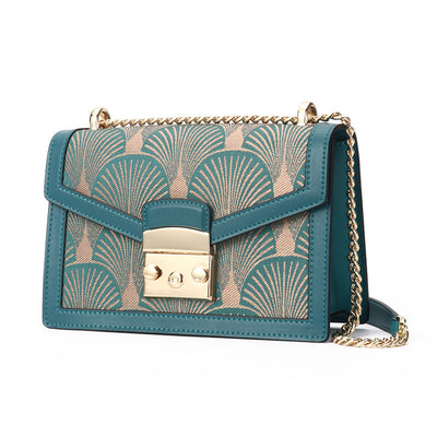 Bolso de Mensajero Artesanal Cuero con Bordado Chino Tradicional - Image 6