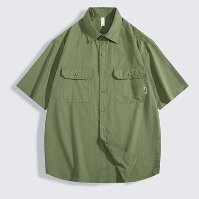 Camisa de Trabajo Retro Manga Corta para Hombre - Image 8