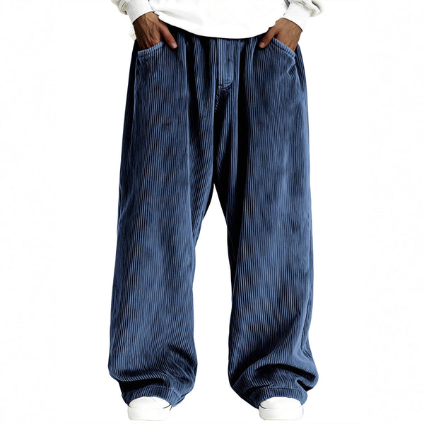 Pantalones de Buzo Corduroy Casual para Hombre con Bolsillos