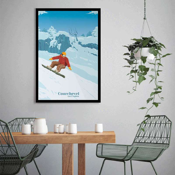 Póster Vintage Estación de Esquí de los Alpes Franceses para Decoración de Dormitorio