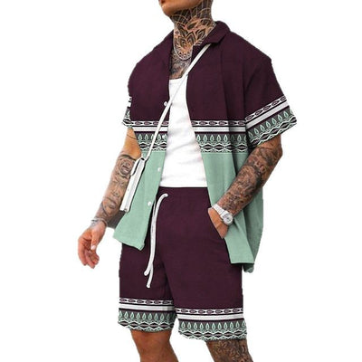 Camisa Casual de Manga Corta con Estampado Salvaje para Hombre - Image 5