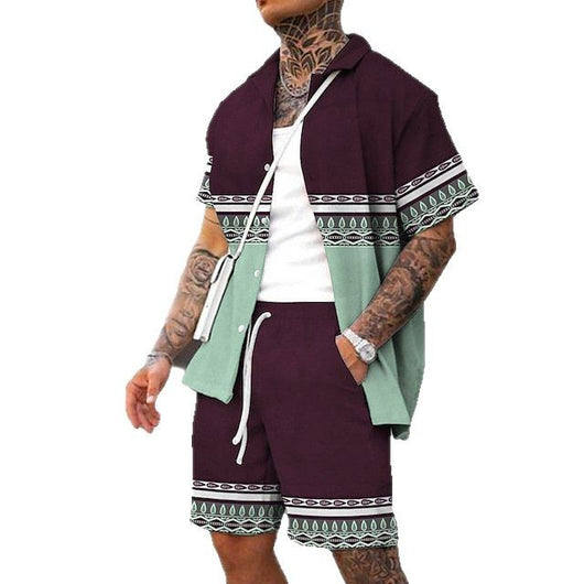 Camisa Casual de Manga Corta con Estampado Salvaje para Hombre - Image 5