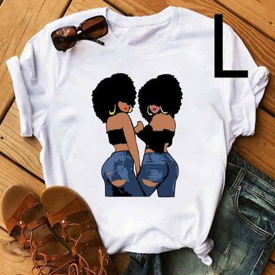 Camiseta Estampada Mujer African Black Girl - Manga Corta - Image 34