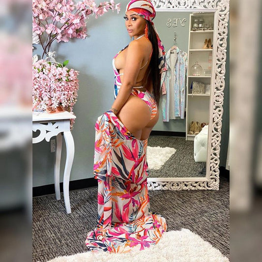 Bikini de Tres Piezas con Estampado para Playa - Image 2