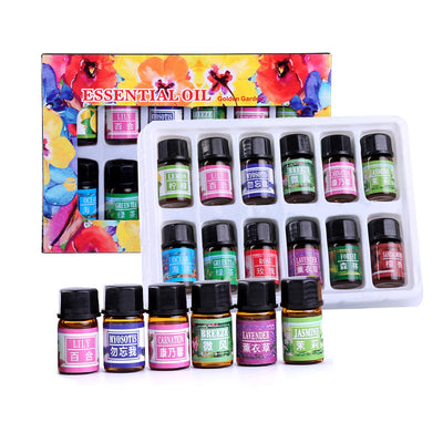 Set of 12 water-soluble aromatherapy essential oils in small bottles, including lemon, lavender, rose, and jasmine. - Image 6