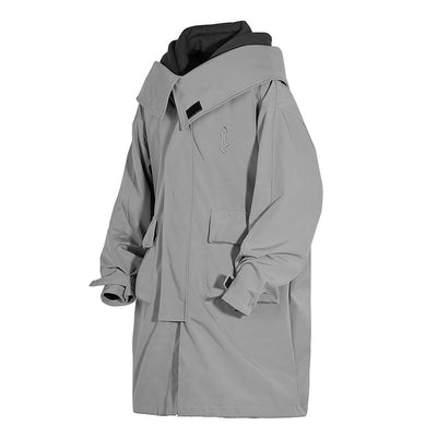 Abrigo Tipo Trench Coat Holgado con Capucha Desmontable para Hombre y Mujer - Image 5