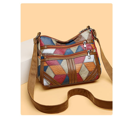 Bolso Bandolera Multicolor con Diseño de Parches Geométricos - Image 14