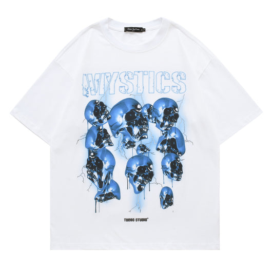 Playera Holgada de Algodón con Estampado de Calavera para Hombre - Image 15
