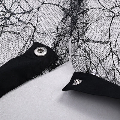 Cuello Falso de Encaje Mesh Negro para Niñas - Image 2