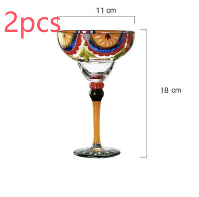 Copa Margarita de Cristal Pintada a Mano - Diseño Triangular Artístico - Image 16