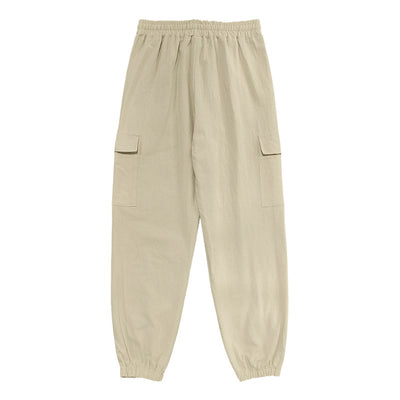 Pantalones Casuales de Algodón y Lino con Múltiples Bolsillos y Cordón Ajustable - Image 40