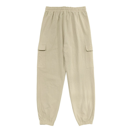 Pantalones Casuales de Algodón y Lino con Múltiples Bolsillos y Cordón Ajustable - Image 40