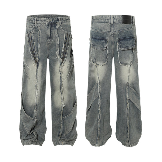 Pantalones Vaqueros Desgastados con Personalidad para Hombre
