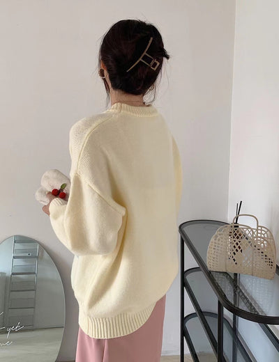 Suéter Tejido Jacquard Oversized en Algodón Suave - Image 3