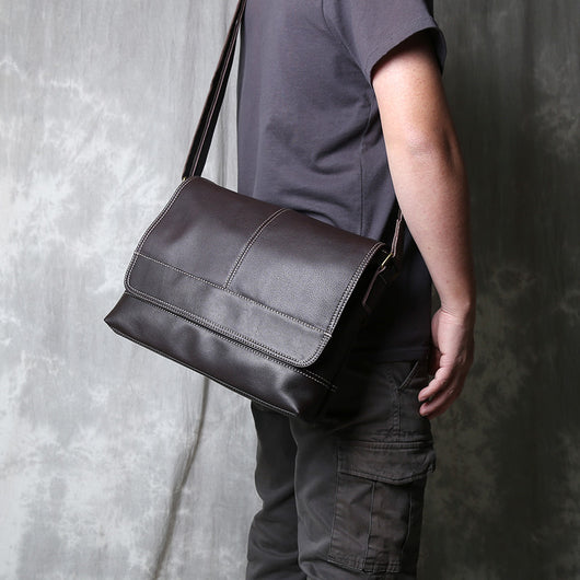Bolsa de Cuero Horizontal Retro para Hombre - Estilo A4 - Image 14
