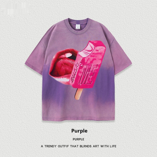 Camiseta Unisex de Manga Corta Estilo Street con Lavado Pesado - Image 10