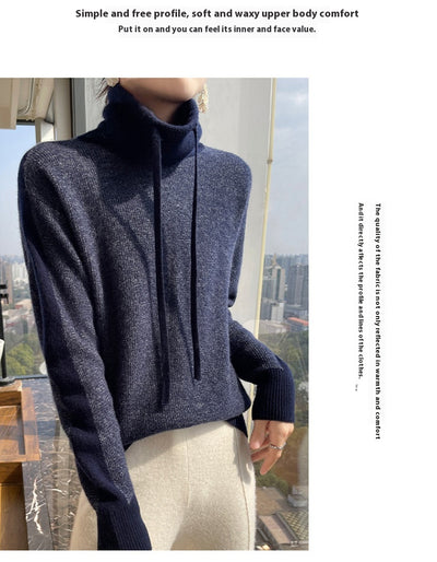Suéter de Cuello Alto en Cashmira para Otoño e Invierno - Pullover Holgado y Grueso para Mujer - Image 27