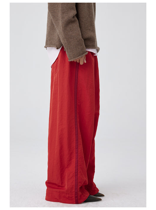 Pantalones Anchos de Talle Alto con Pliegues en Nylon - Image 12