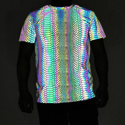 Camiseta Láser Reflectante Estampado Serpiente Colores Vibrantes - Image 7