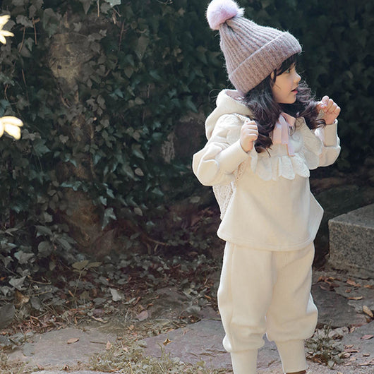 Sudadera con Capucha de Terciopelo y Encaje para Niñas Talla Plus - Image 3