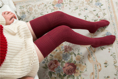 Calcetines de Algodón para Mujer con Tejido Grueso y Trenzado - Image 19
