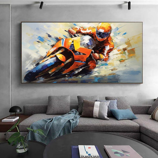 Cuadro Óleo Motocicleta Deportiva - Arte Mural Decorativo sin Marco - Image 4