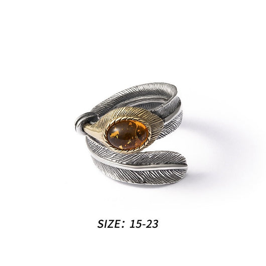 Anillo de Plata Esterlina con Cristal en Forma de Pluma - Image 5