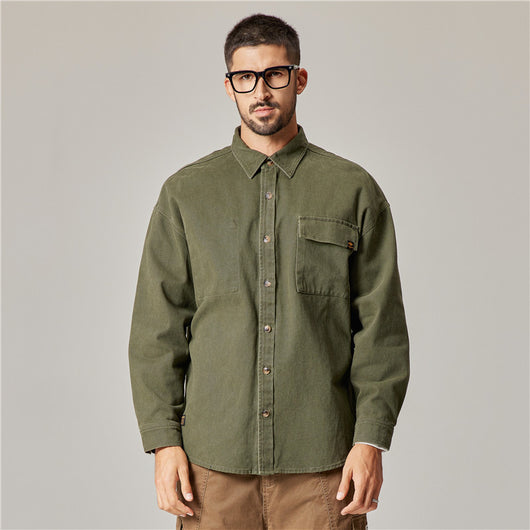 Chamarra Overol Retro Americana para Hombre en Algodón Pesado - Image 8