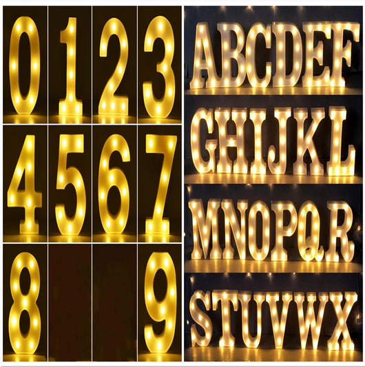 Letras y Números LED Luminosos para Decoración - Lámpara de Batería Romántica - Image 49