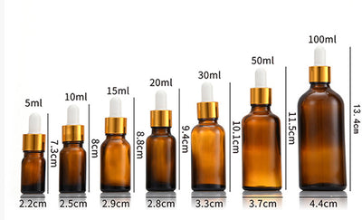 Botella Gotero de Vidrio Ámbar Protección Solar para Cosméticos - Image 2