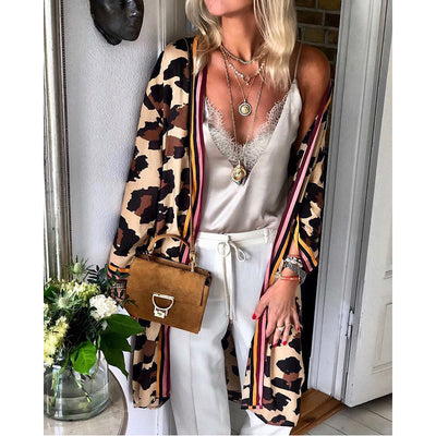 Cardigan Suelto Estampado Leopardo para Mujer - Versátil y Moderno - Image 9