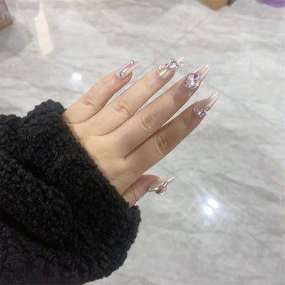 Uñas Postizas con Diamantes de Princesa - Adhesivas y Reutilizables - Image 8
