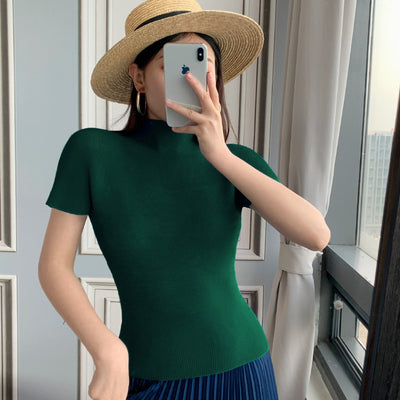 Blusa Elegante de Gasa con Cuello Medio - Top Sofisticado para Mujer - Image 15