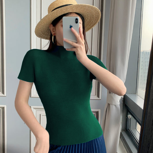 Blusa Elegante de Gasa con Cuello Medio - Top Sofisticado para Mujer - Image 15