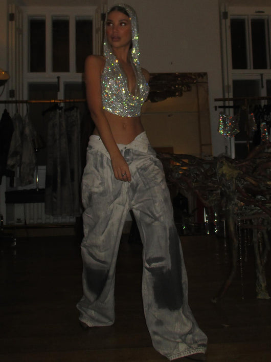 Chaleco Deportivo Brillante con Capucha y Lentejuelas Metálicas - Image 14