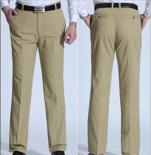 Pantalones de Cintura Alta para Hombre Maduro - Corte Recto Clásico