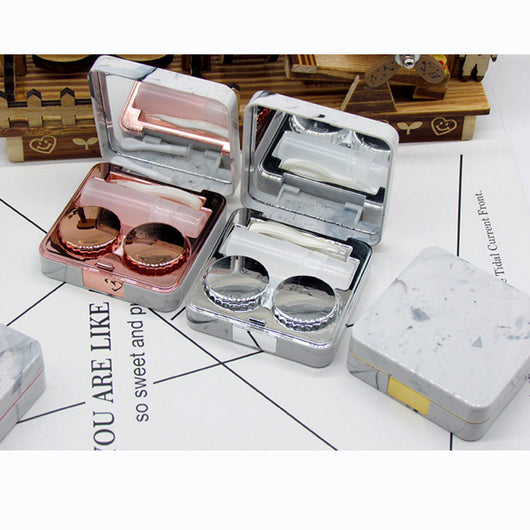 Estuche Cuadrado para Lentes de Contacto con Espejo - Diseño Mármol - Image 10