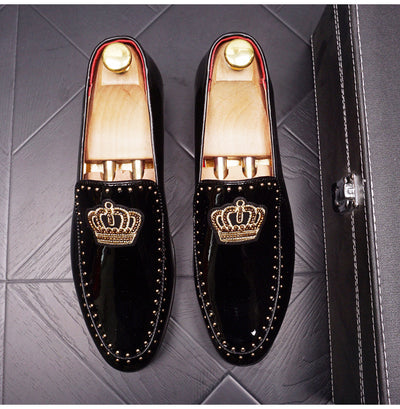 Zapatos de Cuero Slip-On Retro con Punta Elevada para Hombre - Image 9
