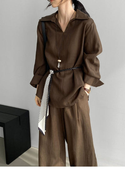 Conjunto de Blusa Casual y Pantalón Ancho con Cintura Elástica - Image 15