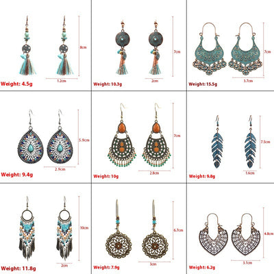Aretes Bohemios Ovalados en Aleación de Metal Hanqi - Image 7