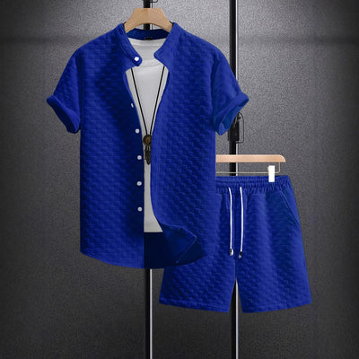 Camisa Casual Jacquard de Manga Corta para Hombre - Image 3