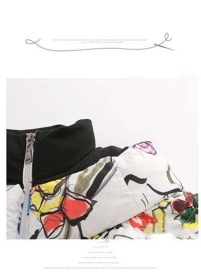 Abrigo Infantil de Plumón Europeo con Diseño Estampado y Lazo en la Cintura - Image 8