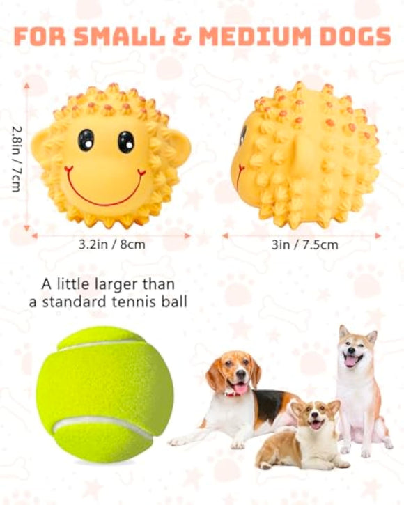Juguetes Interactivos para Perros - Pelotas de Látex con Sonido Chirriante y Textura Espinuda