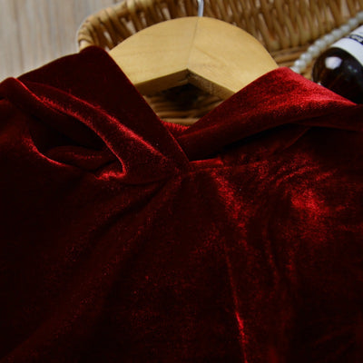 Traje Infantil de Terciopelo Dorado con Capucha y Orejas de Conejo - Image 10