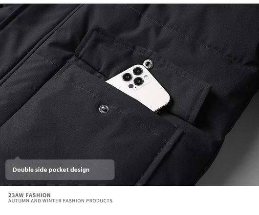 Abrigo Acolchado Térmico para Hombre Adulto Mayor - Chaqueta Gruesa con Capucha - Image 19