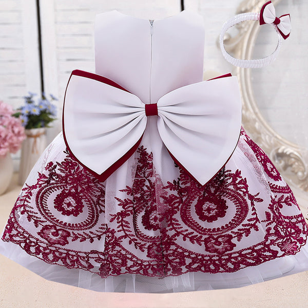 Vestido de Princesa para Niña de Un Año - Diseño Europeo Estampado Elegante