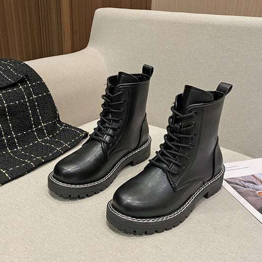 Botas Cortas de Tacón Grueso para Otoño - Versátiles y Elegantes - Image 8