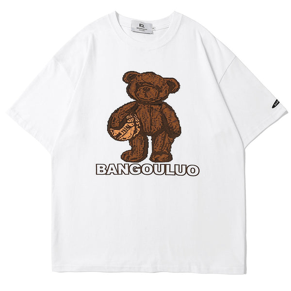 Camiseta para Hombre con Bordado de Oso
