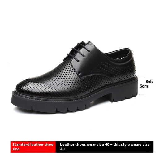 Zapatos de Cuero Cowhide Transpirables con Aumento de Altura para Hombre - Image 13
