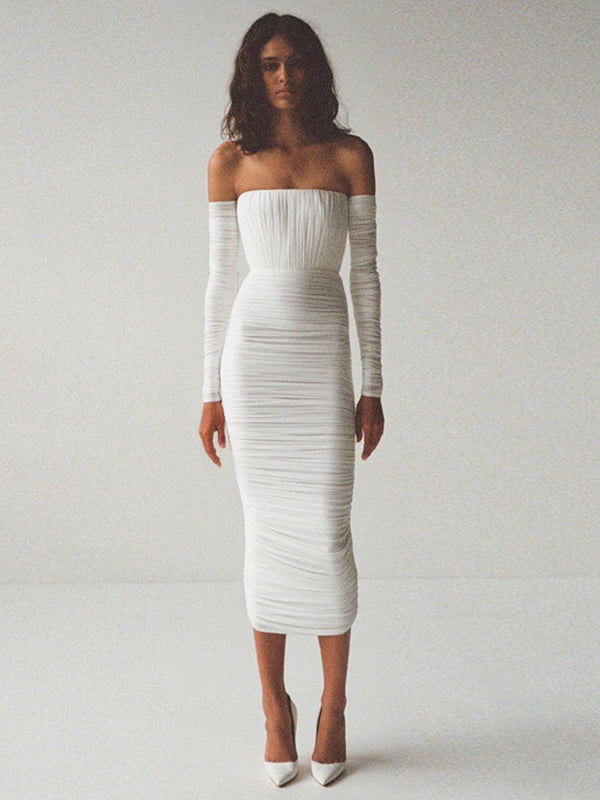 Vestido de Fiesta Ice Silk Largo Medio - Fresco para Verano